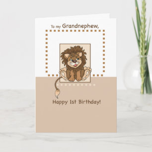 Cartão Avô, primeiro aniversario Leão