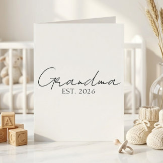 Cartão Avó Vermelha Ano de Fundação Letreiro com Script M