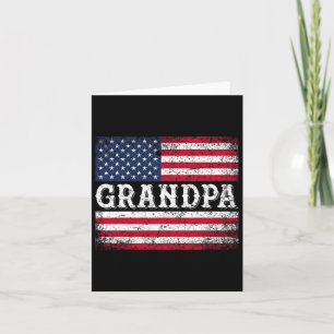 Cartão Avô Vintage Usa Bandeira Patriótica 4 De Julho