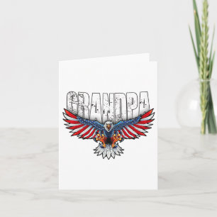 Cartão Avô Vintage Usa Flag Byld Eagle Patriótico 4º