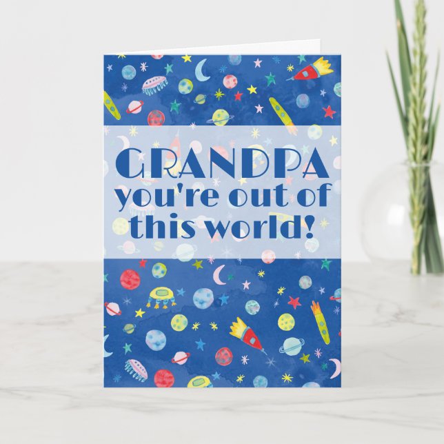 Cartão AVÓ, você está fora deste espaço de aquarela mundi (Frente)