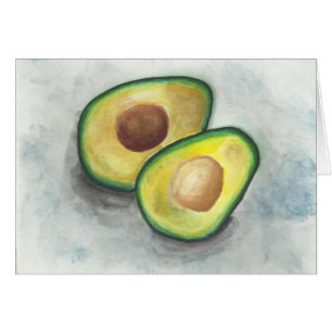 Cartão Avocado em Watercolor