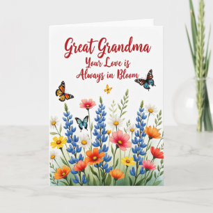 Cartão Avós Florais Amam Carta