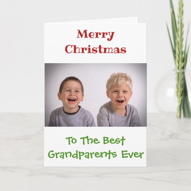 Cartão Avós Natal Netos Foto Personalizada (Frente)