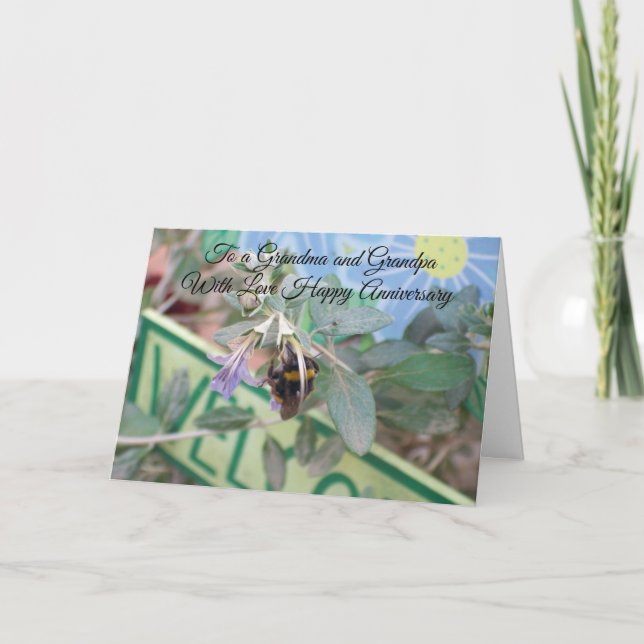 Cartão Avós Personalizaram Aniversário de Casamento (Frente)