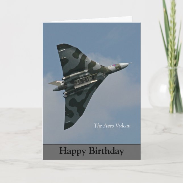Cartão Avro Vulcan Happy Birthday (Frente)