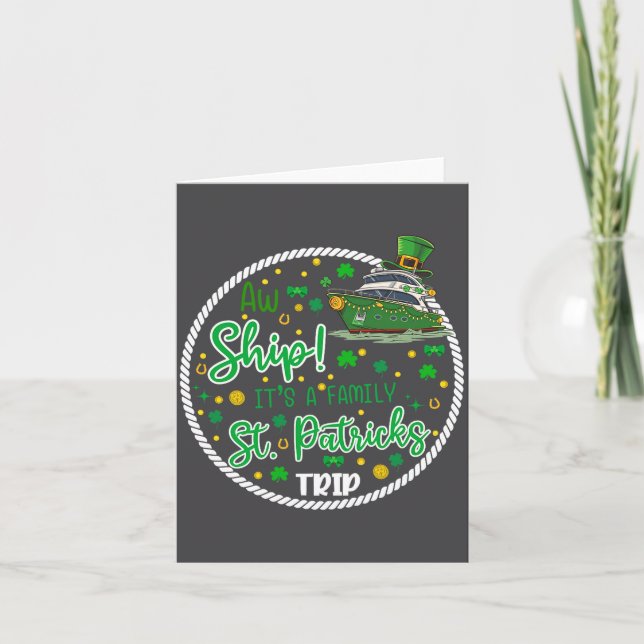 Cartão Aw It's A Saint Partrick Cruise Trip Family Reunio (Frente)