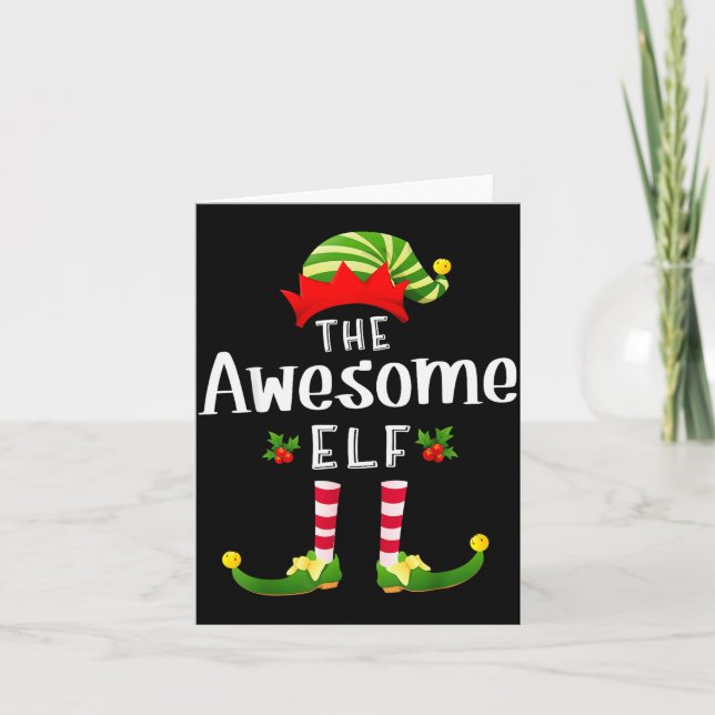 Cartão Awesome Christmas Elf Matching Pajama X-mas Party  (Frente)