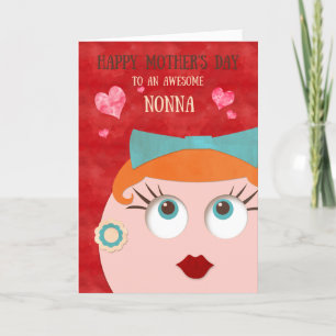 Cartão Awesome NONNA Retro Gal Mother's Day