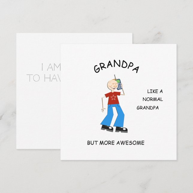 Cartão AWESOME, presente de saudação para o vovô (Frente/Verso)