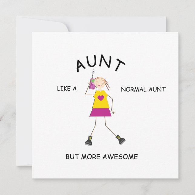 Cartão AWESOME, presente de saudação para tia (Frente)