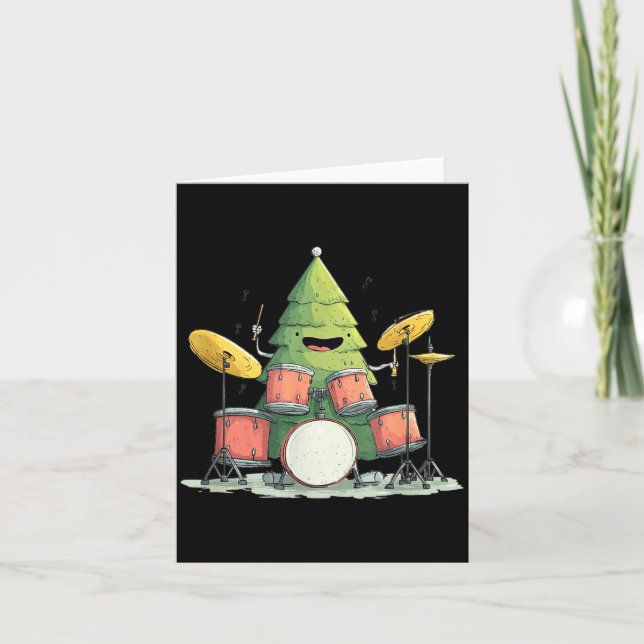 Cartão Awesome Xmas Tree With Drums For Rocking Christmas (Frente)