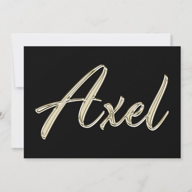 Cartão Axel Name white gold Handwriting Karte (Frente)