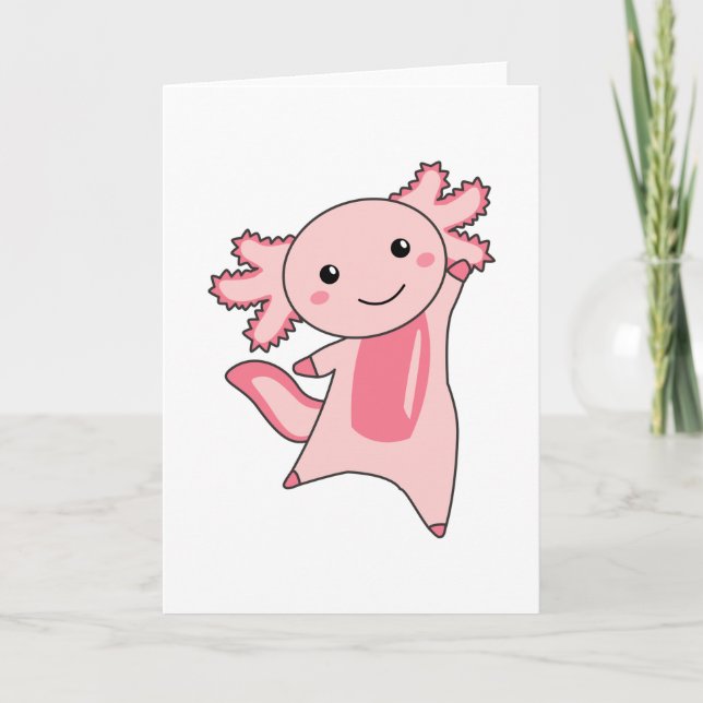 Cartão Axolotl Amém Animais Cujos Filhos São Rosa (Frente)