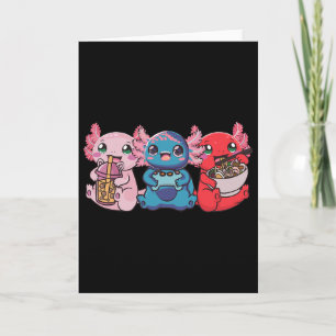 Cartão Axolotl Bo Tea Chá de Bolha Jogos Gamer Ramen Axol