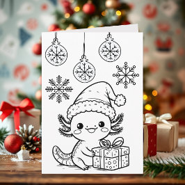 Cartão Axolotl Coloring Page | Christmas