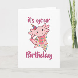 Cartão Axolotl Deseja Feliz Aniversário Para Você Axolotl