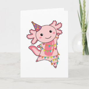 Cartão Axolotl Deseja Feliz Aniversário Para Você Axolotl