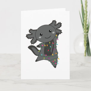 Cartão Axolotl Felry Natal Animais de inverno Axolots