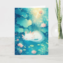Cartão Axolotl Flower Pond Serenity