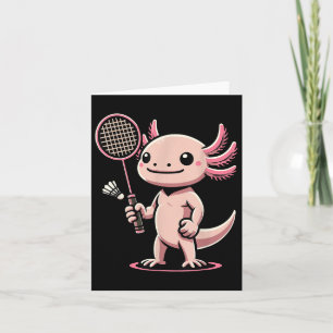 Cartão Axolotl Jogando Badminton Player Shuttle Esporte