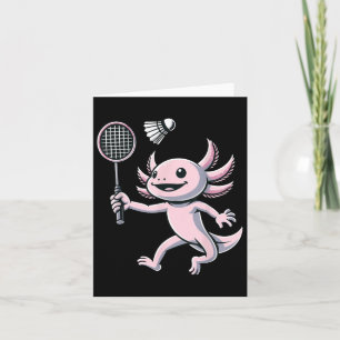 Cartão Axolotl Jogando Badminton Player Shuttle Esporte