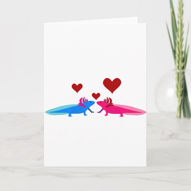 Cartão Axolotl no Amor (Frente)