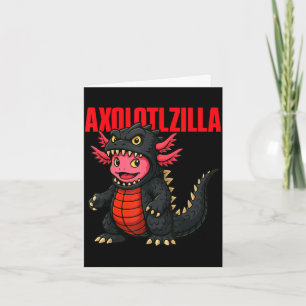 Cartão Axolotlzilla adorável fantasia de halloween de axo