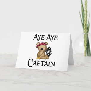 Cartão Aye Aye Captain Teddy Bear Pirate Notecard
