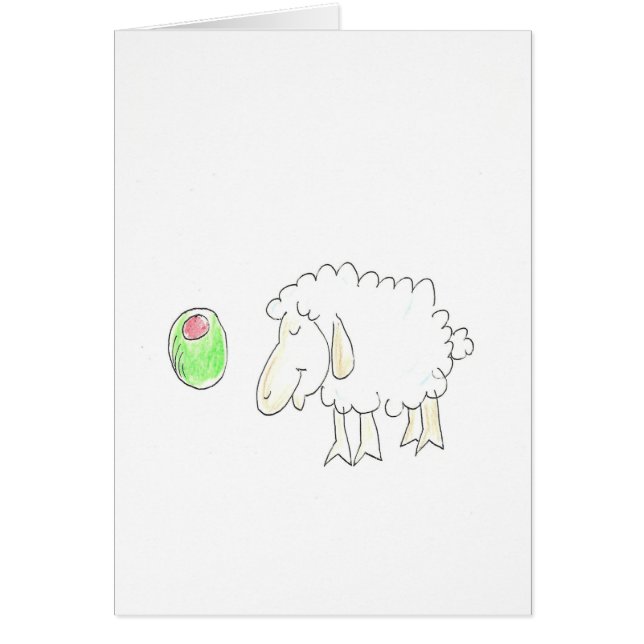 Cartão azeitona e ovinos (Frente)