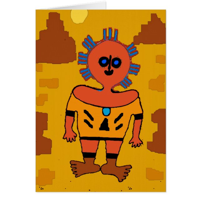 Cartão Aztec Man Abstrato (Frente)
