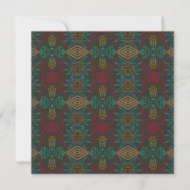Cartão Aztec Native American Geometric Lined Pattern Art
