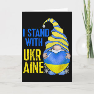 Cartão Azul Amarelo Ucrânia Jardim Gnome Bandeira Ucrania