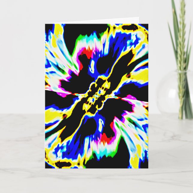 Cartão Azul-amarelo vermelho aqua preto Abstrato (Frente)