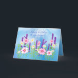 Cartão Azul Azul De Jardim De Flor Suave De Aniversário<br><div class="desc">Um lindo jardim de flores contra o céu azul em muitas categorias para aquela senhora especial que adora flores.</div>
