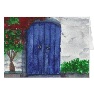 cartão azul da porta