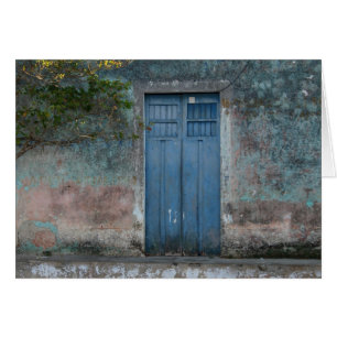 cartão azul das portas