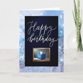 Cartão Azul de Aniversário