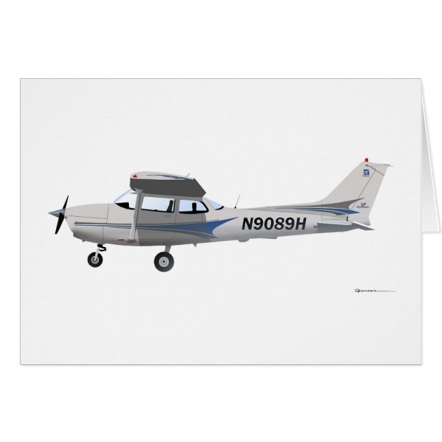 Cartão Azul de Cessna 172 Skyhawk (Frente Horizontal)