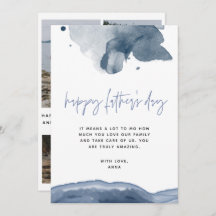 Cartão Azul de Dia de os pais para Marido de Foto