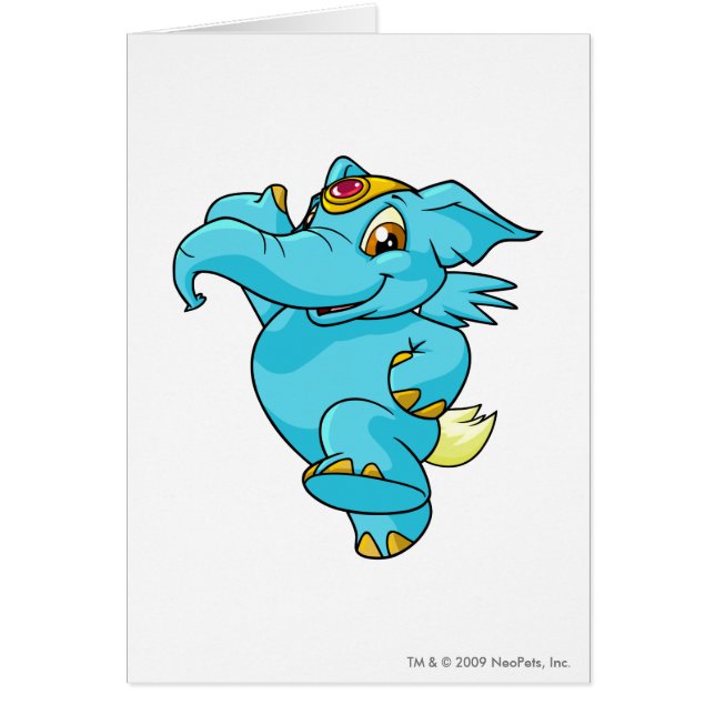 Cartão Azul de Elephante (Frente)