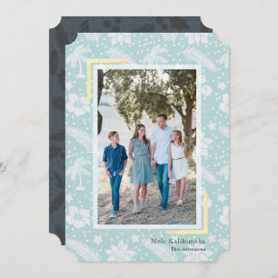 Cartão Azul de Férias Mele Kalikimaka