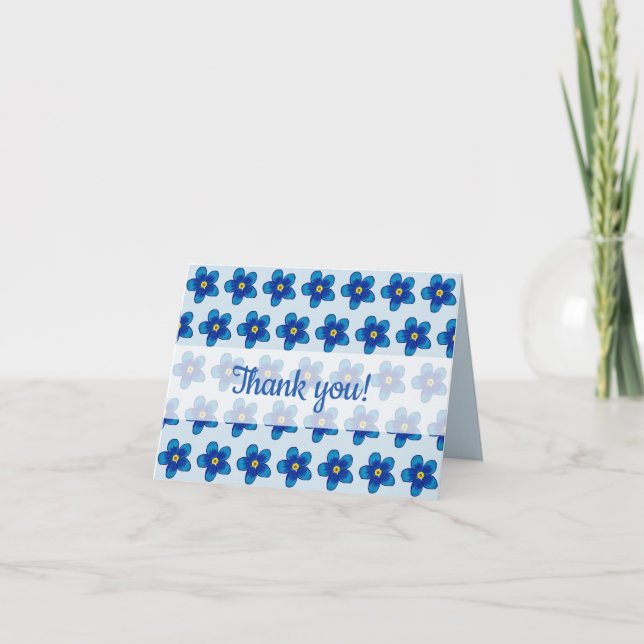 Cartão azul de flores (Frente)