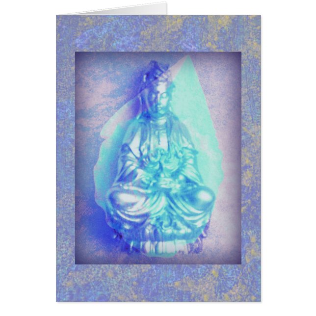 Cartão azul de Kwan Yin do Opal (Frente)