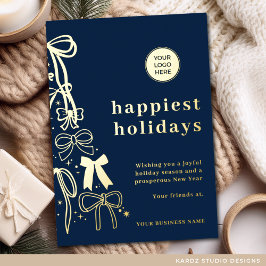 Cartão Azul de Natal Moderno