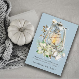 Cartão Azul de Natal para Lanterna de Água do inve