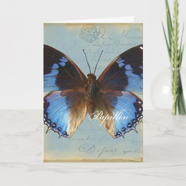 Cartão Azul de Papillon (Frente)