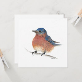 Cartão Azul de Pássaro