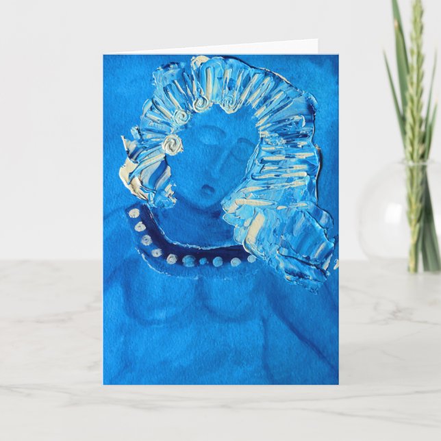 cartão azul de saudação (Frente)