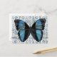 Cartão azul do damasco da borboleta de Boho (Frente/Verso In Situ)